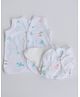 Yellow Doodle 100% Organic Cotton Sleeveless Vest And Cloth Nappy Travellers Print - White