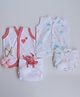 Yellow Doodle 100% Organic Cotton Sleeveless Everyday Essential Vest And Cloth Nappy Heart Print Set Of 4 - Multicolor