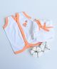 Yellow Doodle 100% Organic Cotton Sleeveless Everyday Essential Vest And Cloth Nappy Orange Hearts Print - Multicolor