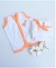 Yellow Doodle 100% Organic Cotton Sleeveless Everyday Essential Vest And Cloth Nappy Orange Hearts Print - Multicolor