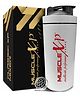 MuscleXP Gym Shaker Classic XP Mixer Stainless Steel Shaker Blender, 100 % Leakproof Guarantee, 750 ml (White)