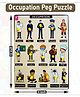 WISSEN Occupations Learning Peg Puzzle Natural Brown - 15 Pieces