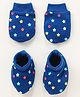 Babyhug 100% Cotton Mittens and Booties Set Star Print - Blue