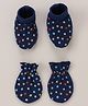 Babyhug 100% Cotton Mittens and Booties Set Star Print - Blue
