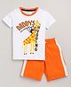 Little Marine Half Sleeves Daddys Are Made For Hugging Print T Shirt And Shorts - White