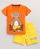 Little Marine Half Sleeves I Have Big Goals Print T Shirt And Shorts  - Orange