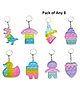 Enorme Push Pop It Silicone Rainbow Bubble Stress Relieving Fidget Key chain Pack Of 8 - Multicolour 