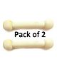 Enorme Organic Non Toxic Wooden Teethers Dumble Sticks Pack of 2 - Off White