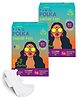 PINQ Polka Premium Organic Cotton Ultra Thin Sanitary Pads XL & Regular Size Combo - 10 Pieces Each