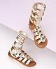 Pine Kids Gladiator Roman Zip Closure Sandals - Gold