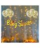 Party Propz Baby Shower Decoration Combo Kit With Fairy Led Light Set Golden and White - Pack of 10