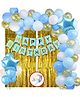 Party Propz Birthday Decoration Kit Blue Gold - Pack of 60