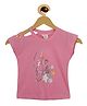 Tiny Girl Short Sleeves Text Print Top - Pink
