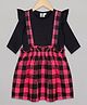The Sandbox Clothing Co Full Sleeves Checked Pinafore Style Dress - Pink