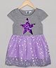 The Sandbox Clothing Co Short Sleeves Star Embellished Dress - Purple