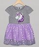 The Sandbox Clothing Co Short Sleeves Unicorn Embellished Dress - Purple