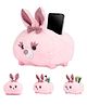 Webby Length 20 cm Plush Rabbit with Neck Bow Mobile Holder Soft Toy Pink