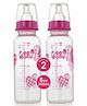 BeeBaby Slim Neck Baby Feeding Bottle With Anti Colic Nipple Pack Of 2 Pink - 250 ml Each
