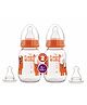 BeeBaby Easy Start Baby Feeding Bottle With 4 Anti Colic Gentle Touch Nipples Pack of 2 Orange - 125 ml Each