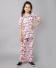 Ninos Dreams Half Sleeves Unicorns Printed Night Suit - Light Pink