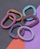 Jewelz Colorful Trending Rubber Bands Pack Of Six - Red Orange Blue Brown Grey  Purple