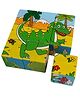 Trinkets & More Dinosaur Theme 3D Jigsaw Puzzle Wooden Cube Block Animals 6 Face 9 Pieces with Storage Tray