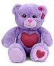 Keel Gem Bear Soft Toy With Glitter Heart Lavender - Height 25 cm
