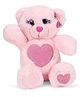 Keel Glitter Gems Bear Soft Toy With Heart Print Peach - 16 cm