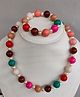 Tiny Closet Big Beads Necklace And Bracelet Set - Red