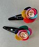 Tiny Closet Flower Embellished Hair Clip - Red