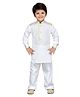 AJ Dezines Full Sleeves Solid Colour Pathani Kurta With Pajama - White