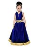 Adiva Sleeveless Stones Embellished Gown - Navy Blue