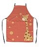 Right Gifting Satin Apron For Kids With Centre Pocket & Adjustable Waist - Red