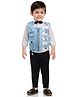 DOTSON Full Sleeves Solid Shirt With Jacket & Pants - Sky Blue
