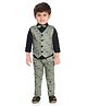 DOTSON Full Sleeves Shirt With Printed Waistcoat & Pants - Green