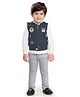 DOTSON Full Sleeves Tee With Badge Patch Detailing Hooded Jacket & Pants - Blue