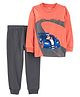 Carter's 2-Piece Race Car Snow Yarn Tee & Pant Set - Orange