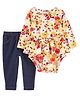 Carter's 2-Piece Peplum Onesie with Pant Set  - Multicolour