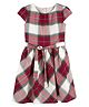 Carter's Toddler Plaid Sateen Dress- Red