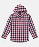 Gini & Jony Full Sleeves Hooded Check Shirt - Red