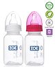 Zoe Feeding Bottle With Nipples Pack Of 2 White And Pink - 125 ml Each