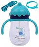 Toyshine Twin Handle Water Bottle With Cartoon Cap Green - 350 ml