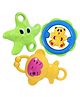 Toyshine Pack of 3 Rattle Set with Teethers for New Born Babies Non-Toxic - Multicolor