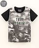 Ruff Half Sleeves T-Shirt True Denim NY Camo Print - Black