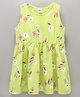 Teddy One Piece Sleeveless Cotton Frock Floral Printed - Light Green