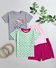 BUMZEE Pack of 2 Half Sleeves Printed T Shirt And Shorts - Grey