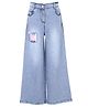 Cutecumber Sequin Patch Embellished Flared Jeans - Blue