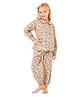 Cherry Crumble by Nitt Hyman Full Sleeves All Over Floral Print Night Suit - Brown