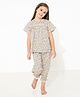 Cherry Crumble by Nitt Hyman Short Sleeves All Over Floral Print Night Suit - Multi Color