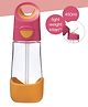 b.box Straw Top Water Bottle for kids - Spill Proof & Easy to Carry 450ML - Strawberry Shake Pink